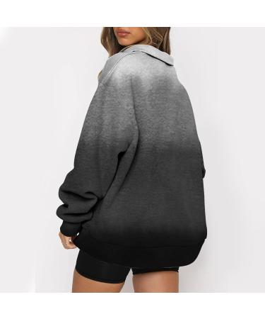 Creoqiji Oversize Women's Sweater Fashionable Long-Sleeved Zippered Gray Print | Casual Baggy XXL Clothing - Buy Online on GoSupps.com