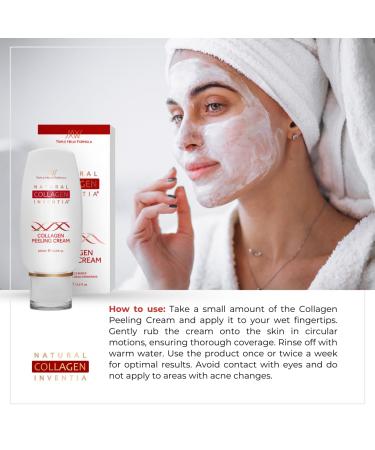 Natural Collages Inventia Collagen Creme Peeling 100ml - Moisturizing & Regenerating Face Peeling with Aloe Avocado Extract & Vitamin E - Buy Online on GoSupps.com