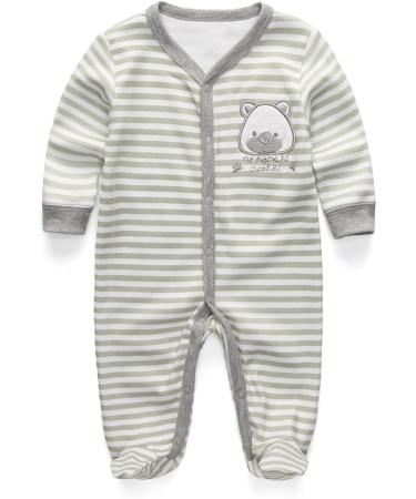 MAMIMAKA Baby Rompers Pajamas Set | Cotton Jumpsuit Sleepsuit for Boys & Girls | 9-12 Months | 3-Piece Outfit - Buy Online on GoSupps.com