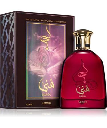 Lattafa Muna Eau de Parfum Spray for Women 3.4 Ounce