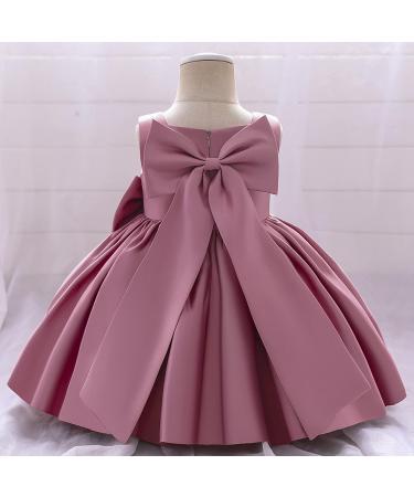 Baby Toddler Flower Girl Dress Princess Bowknot Tutu Gown 18-24 Months - Bean Powder - Buy Online on GoSupps.com