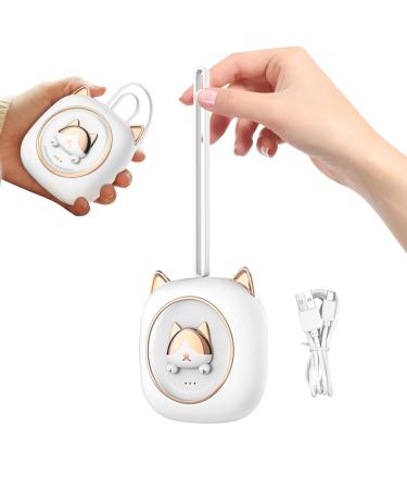 Cartoon Hand Warmers Fast Heating Cartoon Hand Warmer with Night Light Warm Keeping Necessities for Fishing Traveling Camping Working Skiing Riding Guanglu White