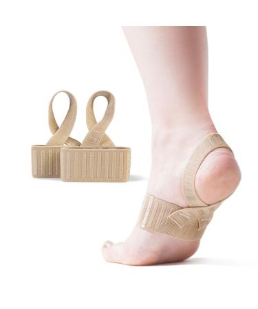 Tuli’s X Brace, Arch Support Brace and Compression for Sever's Disease, Plantar Fasciitis, Heel Pain, Flat Feet, Fallen Arches and Over-Pronation, Small, 1 Pair Beige Small (1 Pair)