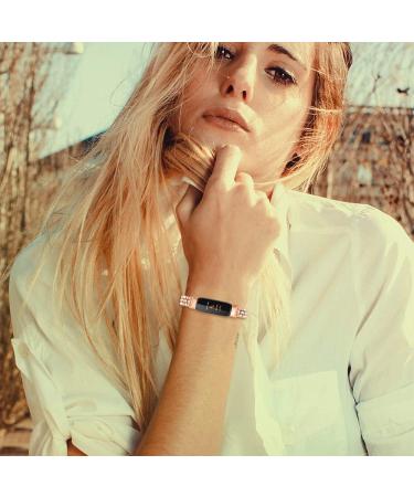 KangPlus Metal Strap Compatible with Fitbit Luxe Fashion Slim Stainless Steel Wristbands Metal Watch Straps Accessories Adjustable 5.5-8.0 inch for Women Girl - Rose Gold - Buy Online on GoSupps.com