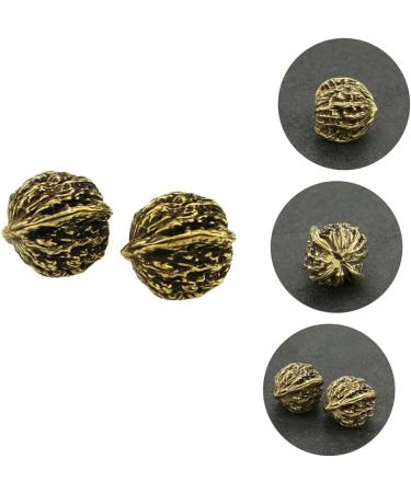 Beaupretty Copper Walnut Massage Balls for Feet - Sports Accessories & Home Decor - 3.5cm Golden Foot Ornaments - Buy Online on GoSupps.com