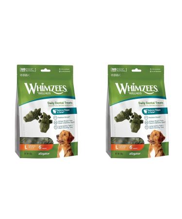 Whimzees by wellness crocodile natural grain -free dental care snack couch sticks for large dogs 6 pieces size L (pack with 2) 6 pieces (2 -pack) Individual bags