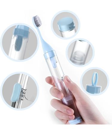 Buy Foldable Travel Toothbrush Portable Soft Bristle with Toothpaste Dispenser & Replacement Head - Ideal for Camping School & Business Trips (Blue) - Buy Online on GoSupps.com