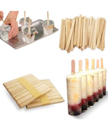 200pcs 4.5 Natural Wooden Food Grade Craft Sticks for DIY Crafts and Ice Cream - Eco-Friendly Popsicle Sticks - Buy Online on GoSupps.com