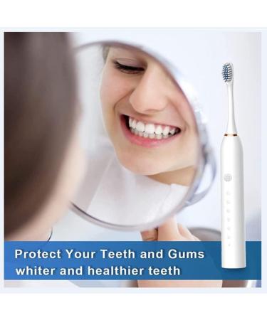 Buy Electric Toothbrush with 8 Brush Heads - Rechargeable Smart Timer & IPX7 Waterproof - Fast Charge Travel Set in Pink - Buy Online on GoSupps.com