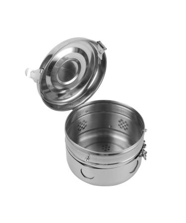 Amagogo Toothpick Container Storage Jar Ointment Jar with Holes Stainless Steel Case Seal Cotton Gauze Cassette for Laboratory Dental