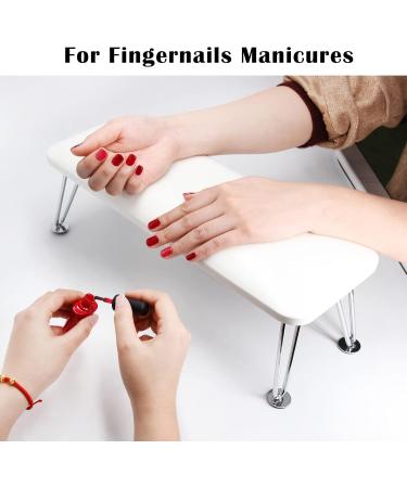 Big Nail Arm Rest Non Slip Nail Hand Rest Microfiber Leather Manicure Hand Rest for Nails Tech Use (White 01) - Buy Online on GoSupps.com