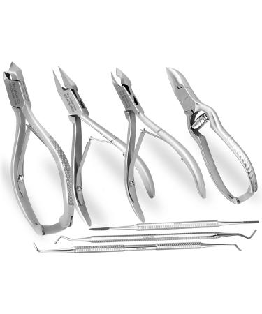 Nail tongs foot care instruments set 7-part nail tongs for strong nails skin-tongs corner lifter corner file for manicure and pedicure as a set offer