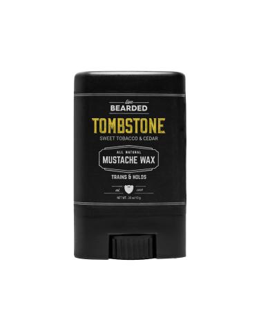 Live Bearded: Mustache Wax - Tombstone - 0.35 Oz - Medium Hold - All-Natural Ingredients with Beeswax, Lanolin, Jojoba Oil and Essential Oils for Fragrance - Made in the USA