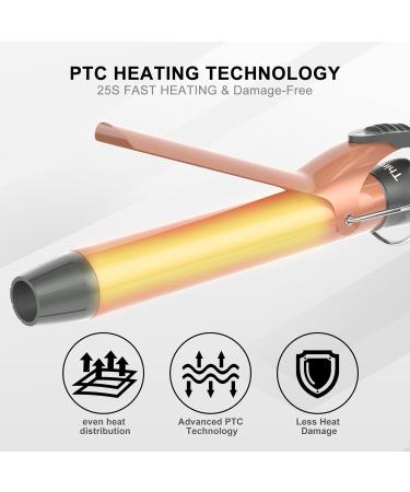 Thirtek 1 1/4 Inch Curling Iron Dual Voltage LCD Display Professional Ceramic Tourmaline Hair Curler for All Hair Types Instant Silky Curls Copper Brown - Buy Online on GoSupps.com