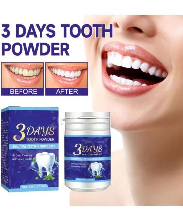 3 Days Teeth Whitening Powder Kit - Mint Flavors for Fresh Breath & Effective Cleaning (2PCs) | International Shipping Available - Buy Online on GoSupps.com