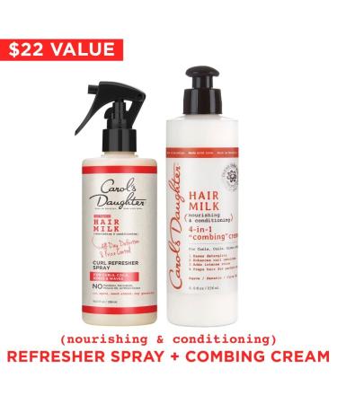 Carols Daughter Hair Milk Gift Set: Curl Refresher Spray & Hair Detangler for Natural Curly Hair with Agave Nectar and Olive Oil - Define Curls & Control Frizz All Day - Buy Online on GoSupps.com