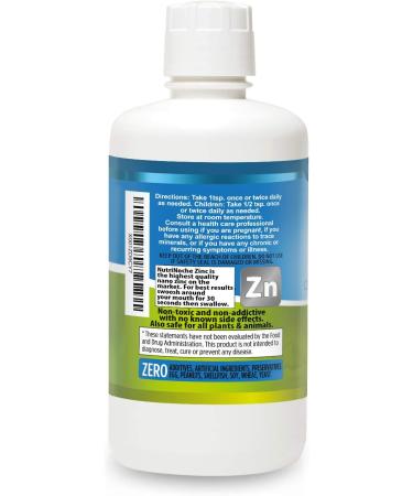 NutriNoche Pure Crystalline Liquid Zinc Supplement - 30 PPM - 32 Fl Oz - Colloidal Minerals - Buy Online on GoSupps.com