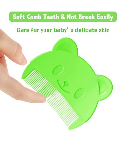 2 Pcs Baby Comb and Hair Brush Set for Cradle Cap - Green | Toddler and Newborn Grooming Kit - Buy Online on GoSupps.com