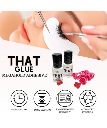 That Glue Megahold Eyelash Extension Glue - 0.5 Sec Dry Time Extra Strong Hold 7 Weeks Retention Low Fumes 5ml - Best for Professional Lash Artists - Buy Online on GoSupps.com