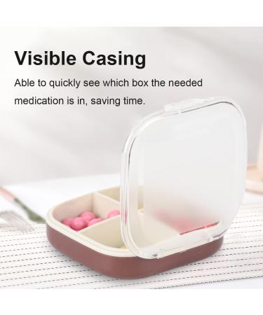 Portable Travel Pill Box - 4 Compartment Daily Organizer for Medicines Vitamins & Fish Oil (Purple - Buy Online on GoSupps.com