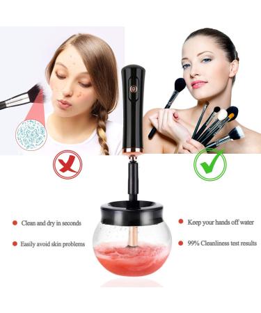 Premium Electric Makeup Brush Cleaner & Dryer Set | Hangsun Cosmetic Cleaning Tool with 8 Rubber Collars | Wash & Dry in Seconds - White - Buy Online on GoSupps.com