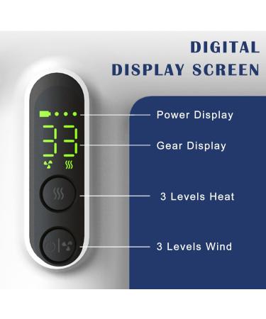 Rechargeable Cordless Hair Dryer Portable Blow Dryer with LED Display Handheld Blowdryer w/Hot & Cold Wind Fast Drying Blow Dryer for Art Painting White - Buy Online on GoSupps.com