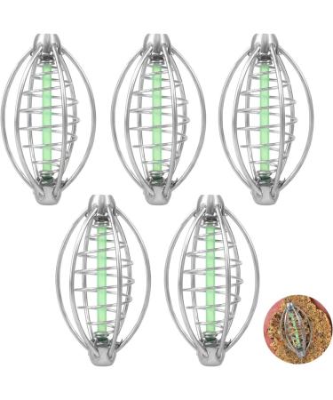 Lohill 5 PCs fishing inline feeder set fishing inline feeder set feed baskets fishing bait feeder basket stainless steel fishing cage multifunctional portable feeder bait tools