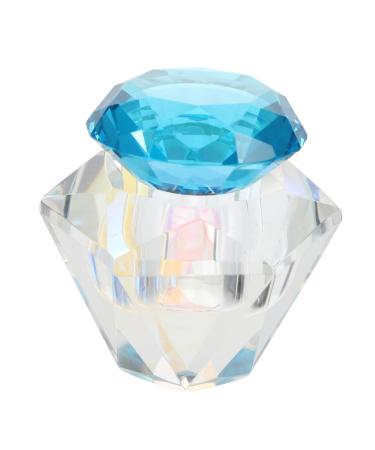 POPETPOP 2 Pcs Nail Art Crystal Cup Glass Tumbler with Lid Glass Nail Dish Liquid Powder Dappen Dish Crystal Dappen Dish Liquid Containers Dish Cover White Crystal 5.5x5.5cmx2pcs Bluex2pcs