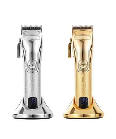 Professional Hair Clippers for Men - Rechargeable Barber Trimmer with LCD Display - Gold Electric Hair Clipper for Salon Use - Buy Online on GoSupps.com