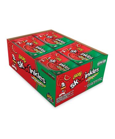 Lucas Salsagheti Watermelon Flavored Sweet & Hot Candy Strips and Tamarind Flavored Sauce, 0.84 oz - 12 Pieces Pack for Treats, Snack, Parties, Piatas