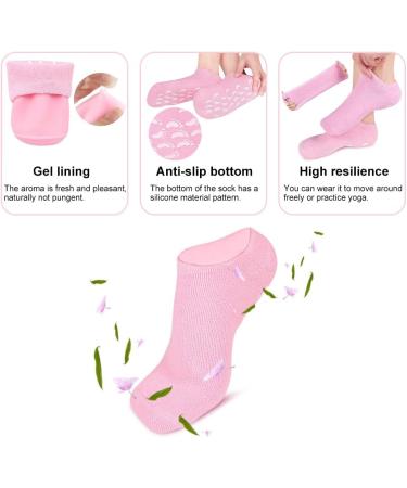 Moisturizing Gel Socks & Gloves Set for Softening Cracked Feet - Reusable Foot Care Spa Treatment (Pink) | International Shipping Available - Buy Online on GoSupps.com