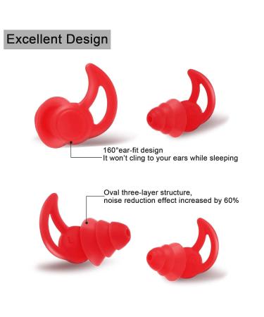 BACTIM 3 Sets Reusable Safe Silicone Anti-Noise Earplugs with Storage Boxes Noise Reduction Cancelling Ear Plugs Hearing Protection Earplug for Sleeping Racing Shooting Traveling (Black Grey & Red) - Buy Online on GoSupps.com