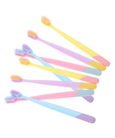 Magiclulu 10 pieces soft toothbrush soft portable toothbrush travel teeth manual teeth adult toothbrush soft manual toothbrush household toothbrush compact toothbrush