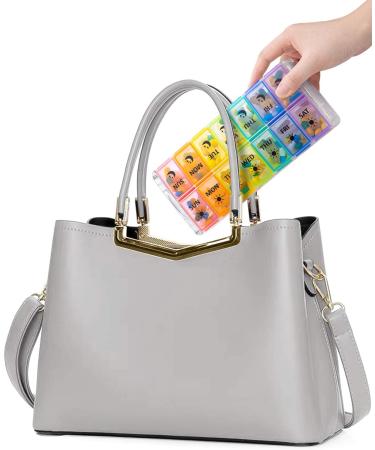 Pill Organizer 2 Times a Day Fullicon Quick Fill Large Weekly AM PM Pill Box - Rainbow, 7 Day Medicine Organizer - Patent Registered - Buy Online on GoSupps.com