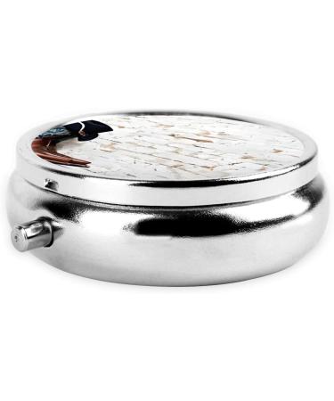Shop Cowboy Hat & Boots Printed Mini Round Pill Box | 3 Compartment Travel Pill Organizer for Home & Office - Buy Online on GoSupps.com