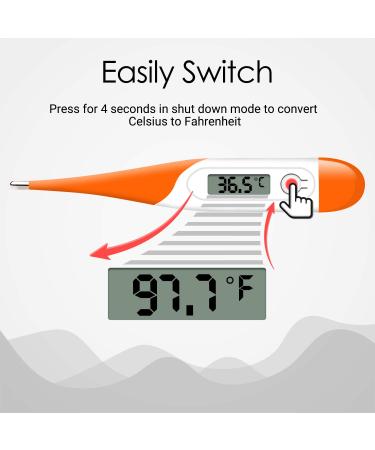 Daffodil HPC400 Digital Fever Thermometer | Mercury-Free Armpit Oral & Rectal Use | Last Measurement Storage | LR41 Button Cell | CE Certified - Buy Online on GoSupps.com