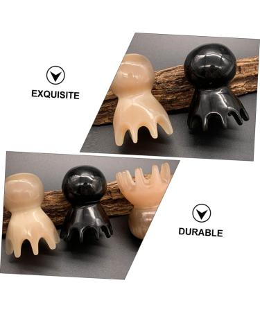 Frcolor Octopus Massage Comb | Portable Handmade Horn Hair Brush for Scalp Scrubbing & Massage | Natural Horn Tool for Beautiful Hair - Buy Online on GoSupps.com