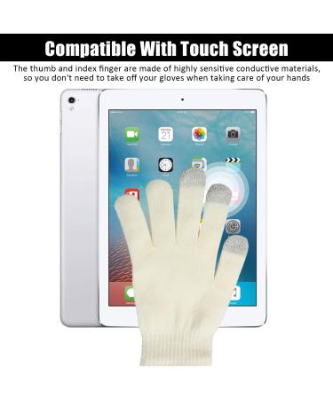 2 Pairs of Moisturizing Touch Screen Gloves Dry Hand Cotton Gloves Moisture-Proof Gloves Adult Eczema Gloves for Dry Hand Eczema Suitable for Dry Hand Eczema (White + Gray) - Buy Online on GoSupps.com