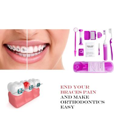 Portable Jaw-Friendly Oral Care Set - 2 Piece Travel Kit with Interdental Brushes Waxsee and Toothbrush - Perfect for Patients (Purple & Orange) - Buy Online on GoSupps.com