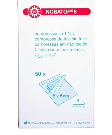 Nobatop-steril 8 Nonwoven Compresses - White 5x5 cm (50 pcs) | Premium Medical Supplies for International Shipping - Buy Online on GoSupps.com