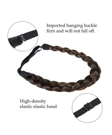 TOECWEGR Braid Headband 3 Strands Synthetic Hair Classic Wig Hair Hoop - Chunky Elastic Hairpiece for Ladies - Buy Online on GoSupps.com