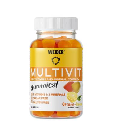 Weider Weider Multivit Gummies - 9 vitamins (A C D B12 folic acid among others) and 3 essential minerals - low in calories - sugar and gluten free - 80 gummies
