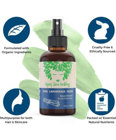 Multiuse Lemongrass Water Toner Mist for Face Body and Hair - Pure Distilled Lemograss Water Spray - Soothes and Hydrates Skin Scalp Hair & Nails - 2 oz Lemongrass Water 2 Fl Oz (Pack of 1) - Buy Online on GoSupps.com