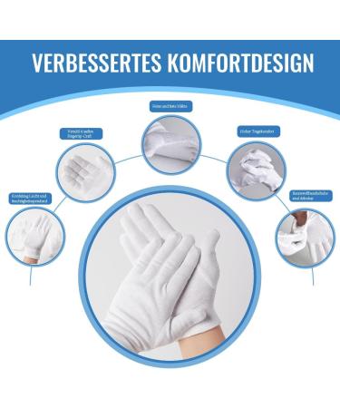 Esshogo 3 Pairs of Cotton Gloves Cotton Jersey Comfortable and Breathable Fabric Gloves with Certified Skin Compatibility for Skin Care Daily Work etc. (M White) - Buy Online on GoSupps.com