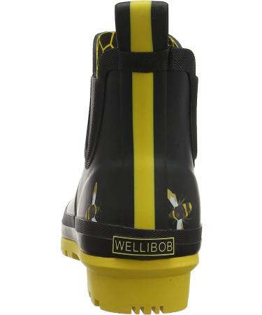 Joules Women's Wellibob Rain Boot 7 - Black Metallic Bees - Waterproof Fashion Boot - Buy Online on GoSupps.com