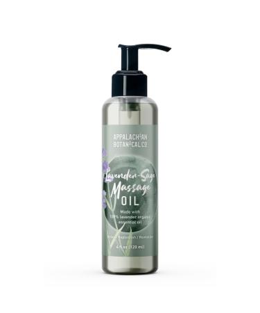 Lavender Sage Bath & Body Oil 4 fl oz - Lavender Body Oil - Lavender Oil for Skin - Body Oil for Massage - After Shower Body Oil