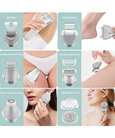 Fangxuee Electric Trimmer for Women 6in1 Painless Wet and Dry Shaver for Women for Arms Underarms Bikini Replaceable Heads - Buy Online on GoSupps.com