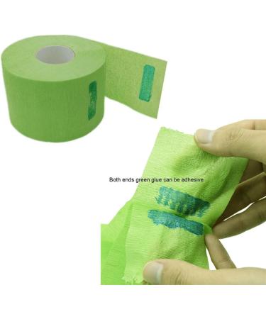 2 Rolls Barber Neck Strips Disposable Flexible Strentchy Paper Neck Bands Hairdressing Wrap Paper Tape Barber Supplies Accessories for Salon Coloring Haircutting Styling (Green) - Buy Online on GoSupps.com