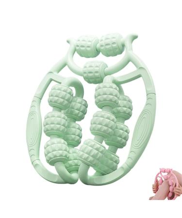 Two-row scooter-legged massager 15-wheel muscle voltage scooter 360-degree wheels muscle scooter massager for leg-neck-arm-arm muscle relaxation (GRNE)