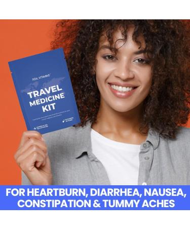Travel Medicine Kit - 16 TSA-Approved Packets | Ibuprofen Bismol Antacids | Real Vitamins - Buy Online on GoSupps.com